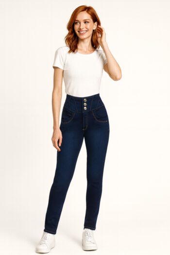 JEANS CICLON PRETINA CON PESPUNTE
