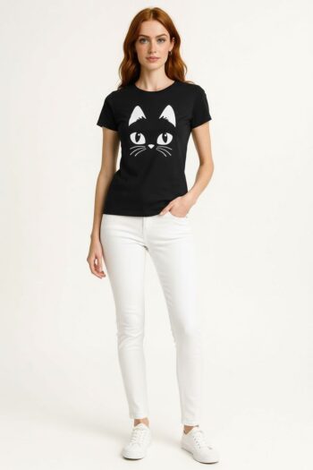 PLAYERA ESTAMPADA GATO