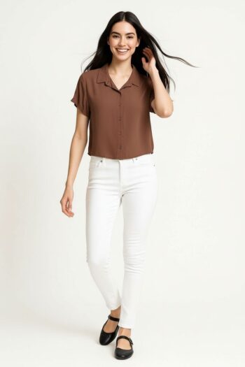 BLUSA CAMISERA CORTA LISA