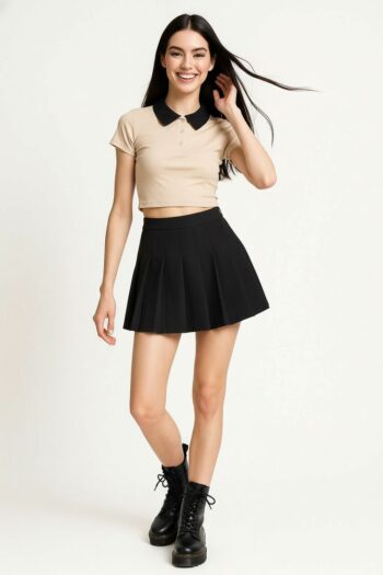 CONJUNTO CON FALDA TABLEADA