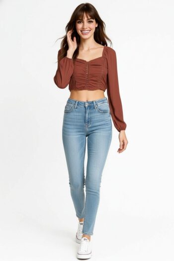 BLUSA PLISADA CON DETALLE CROCHET