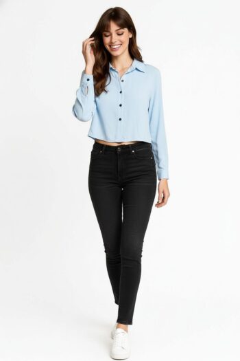 BLUSA SUAVE CON CUELLO CAMISERO