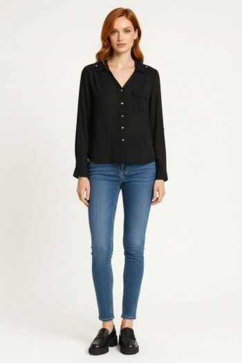BLUSA CAMISERA BOLSILLO FRONTAL