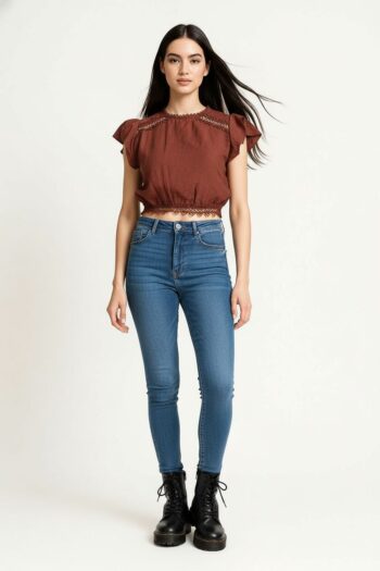 BLUSA TENCEL CON DETALLE EN BOLILLO