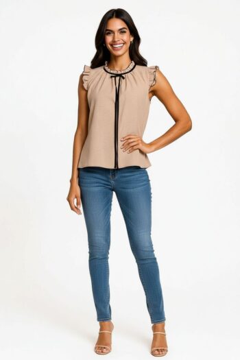 BLUSA CON JARETA DECORATIVA