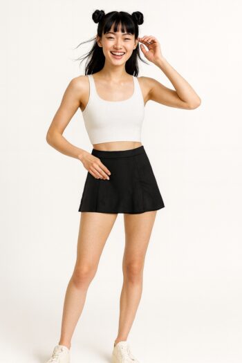 FALDA SEMICIRCULAR CON CORTES