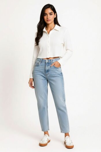 BLUSA RIB CORTE CAMISERO