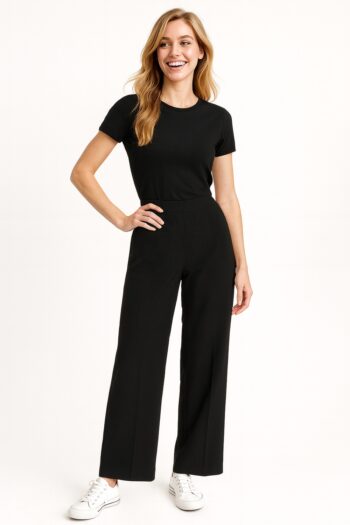 PANTALÓN LISO CON BOLSAS DIAGONALES