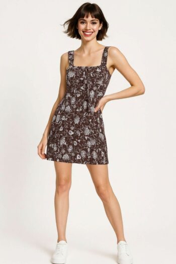 VESTIDO CREPÓN CON AJUSTE SMOCK