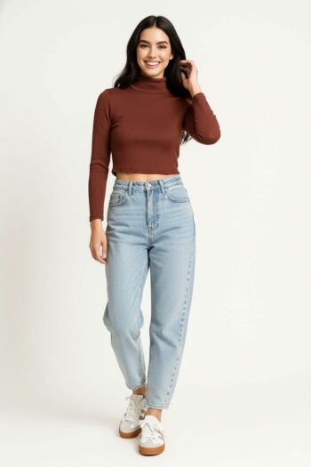 PLAYERA RIB CON CUELLO ALTO