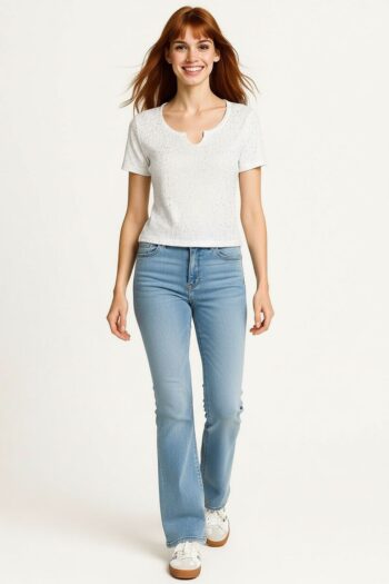 PLAYERA WAFFLE CON FOIL MANGA CORTA