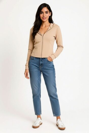 SUDADERA MICRO FLEECE CON CIERRE Y CAPUCHA