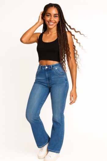 JEANS WIDE LEG CON DESTROYER