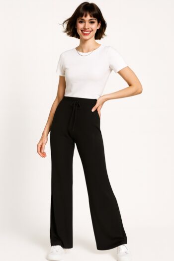 PANTALÓN RIB PIERNA CAMPANA CON PRETINA AJUSTABLE