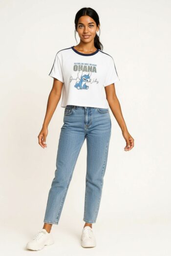 PLAYERA CROP OHANA CONTRASTE
