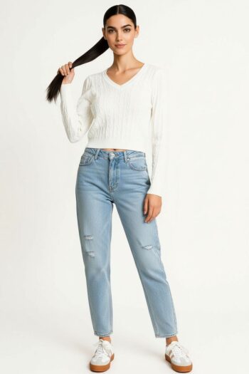 SUÉTER TEJIDO CON PRETINA AJUSTADA