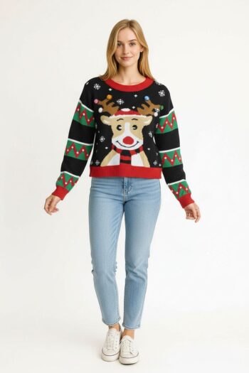 SUÉTER NAVIDEÑO RENO BORDADO