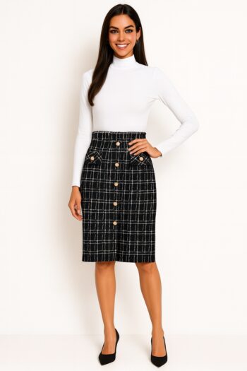 FALDA LÁPIZ BOTONES DECORATIVOS