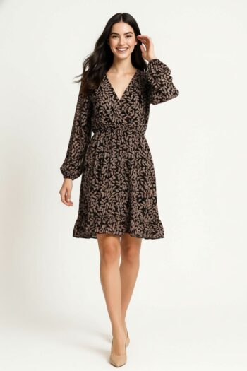 VESTIDO CRUZADO MANGA LARGA