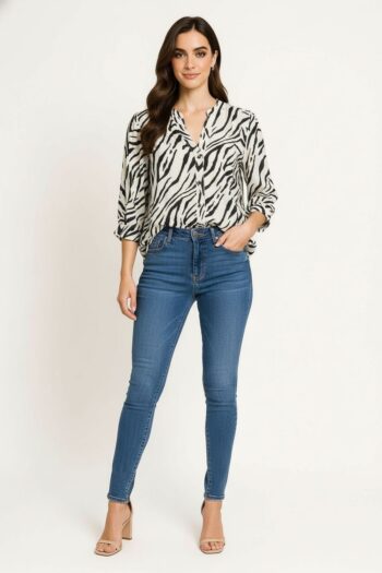 BLUSA CUELLO MAO BOTONES DELANTEROS