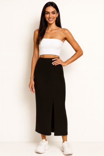 FALDA LÁPIZ CON ABERTURA FRONTAL