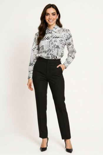 BLUSA CAMISERA CON DISEÑO GRÁFICO