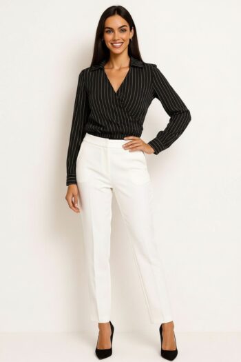 BLUSA CRUZADA DE MANGA LARGA