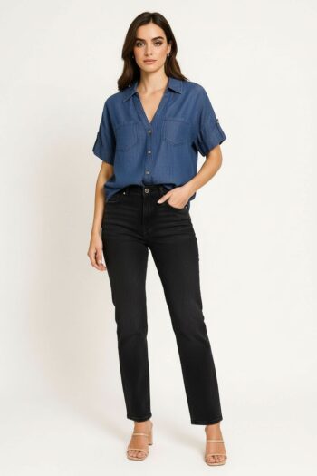 BLUSA DENIM MANGA CORTA