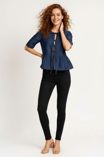 BLUSA CON AMARRES FRONTALES