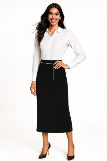 FALDA CON CINTURÓN CADENA