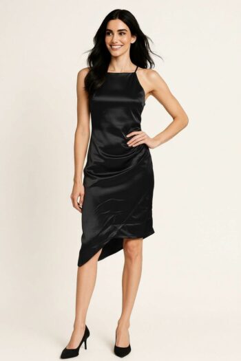 VESTIDO CORTO SATINADO ELEGANTE