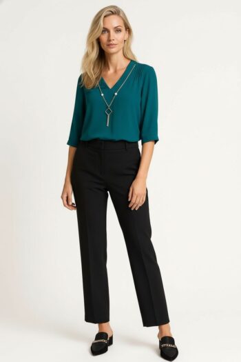 BLUSA DARCY ESCOTE EN V DETALLE CADENA