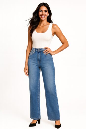 JEANS CICLÓN CORTE ANCHO DESLAVADO