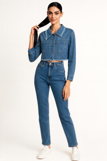 CHAMARRA DENIM CROP MODA