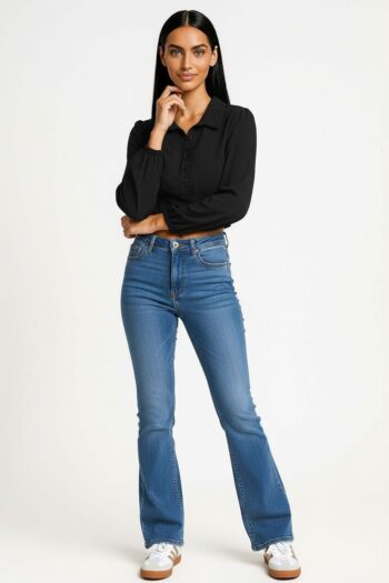 BLUSA MANGA LARGA CON AMARRE ESPALDA