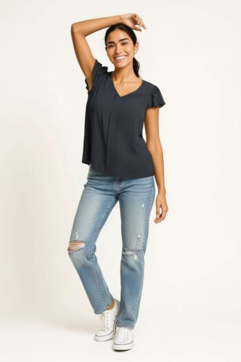 BLUSA CON TABLÓN FRONTAL