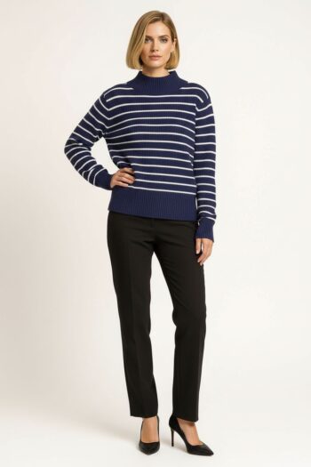SUÉTER CUELLO ALTO RAYADO