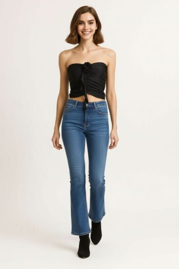 BLUSA TOP COLOMBIANA CON FLOR FRONTAL