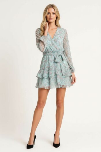 VESTIDO GASA CON CINTURÓN