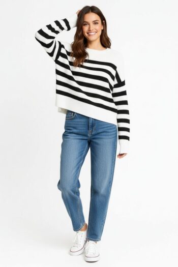 SUETER RAYAS CONTRASTE TEXTURA SUAVE