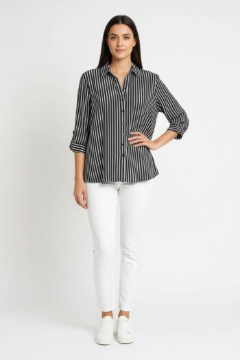 BLUSA RAYAS CON CHARRETERAS