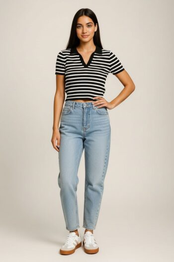 SUÉTER TOP TEJIDO CON CUELLO SPORT