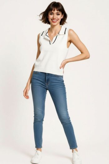 SUÉTER TOP TEJIDO CON CUELLO SPORT