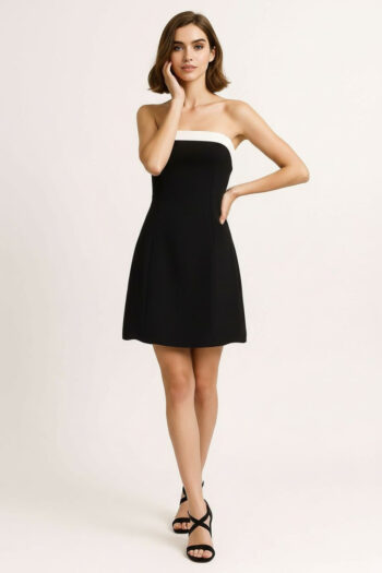 VESTIDO CORTO MOÑO TRASERO