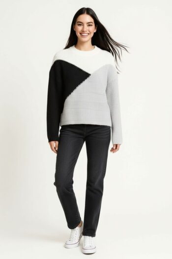 SUÉTER TEJIDO COMBINADO MODA