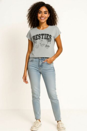PLAYERA CROP BESTIES BRUSH