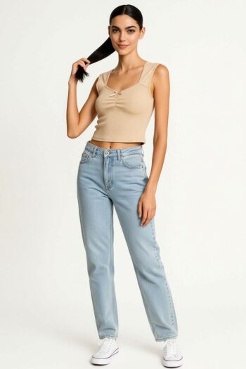 PLAYERA RIB ESCOTE CRUZADO PLIZADO