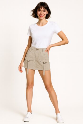 FALDA CON BOLSAS FRONTES