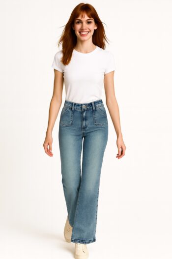JEANS CAMPANA TALLE MEDIO STRETCH