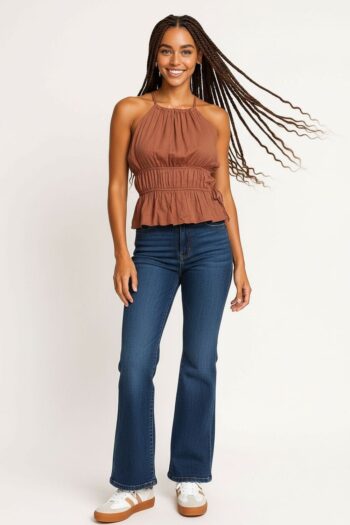 BLUSA HALTER PLISADA